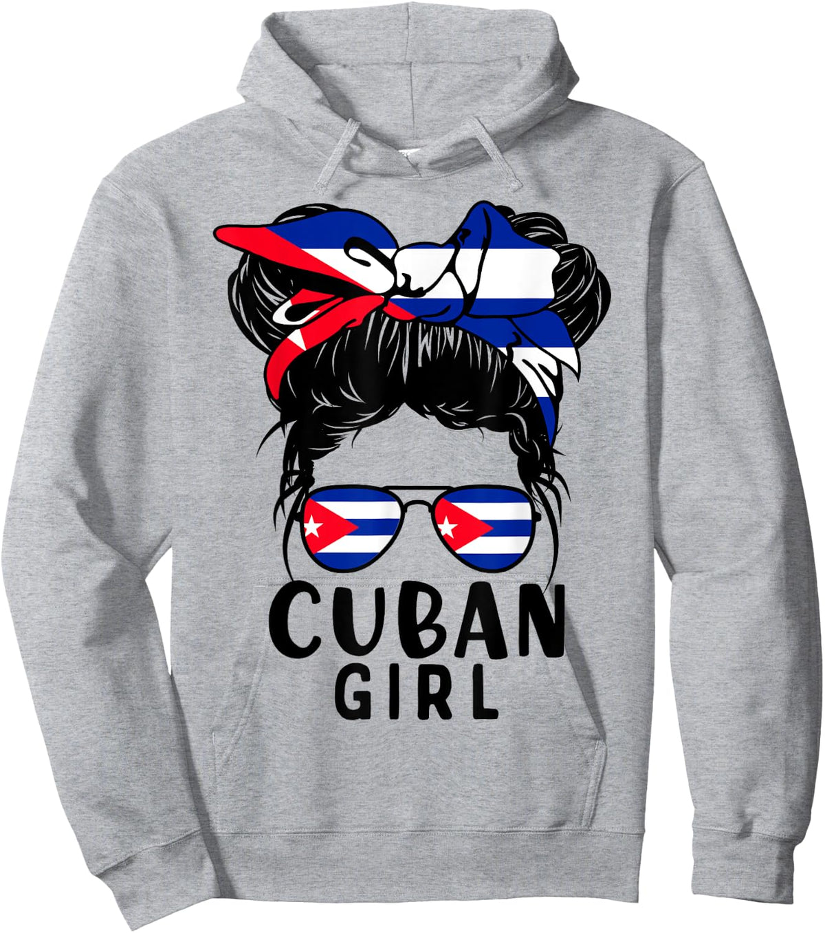 Cuban Girl Messy Hair Cuba Pride Patriotic Kids Hoodie - Hoodie | Ash
