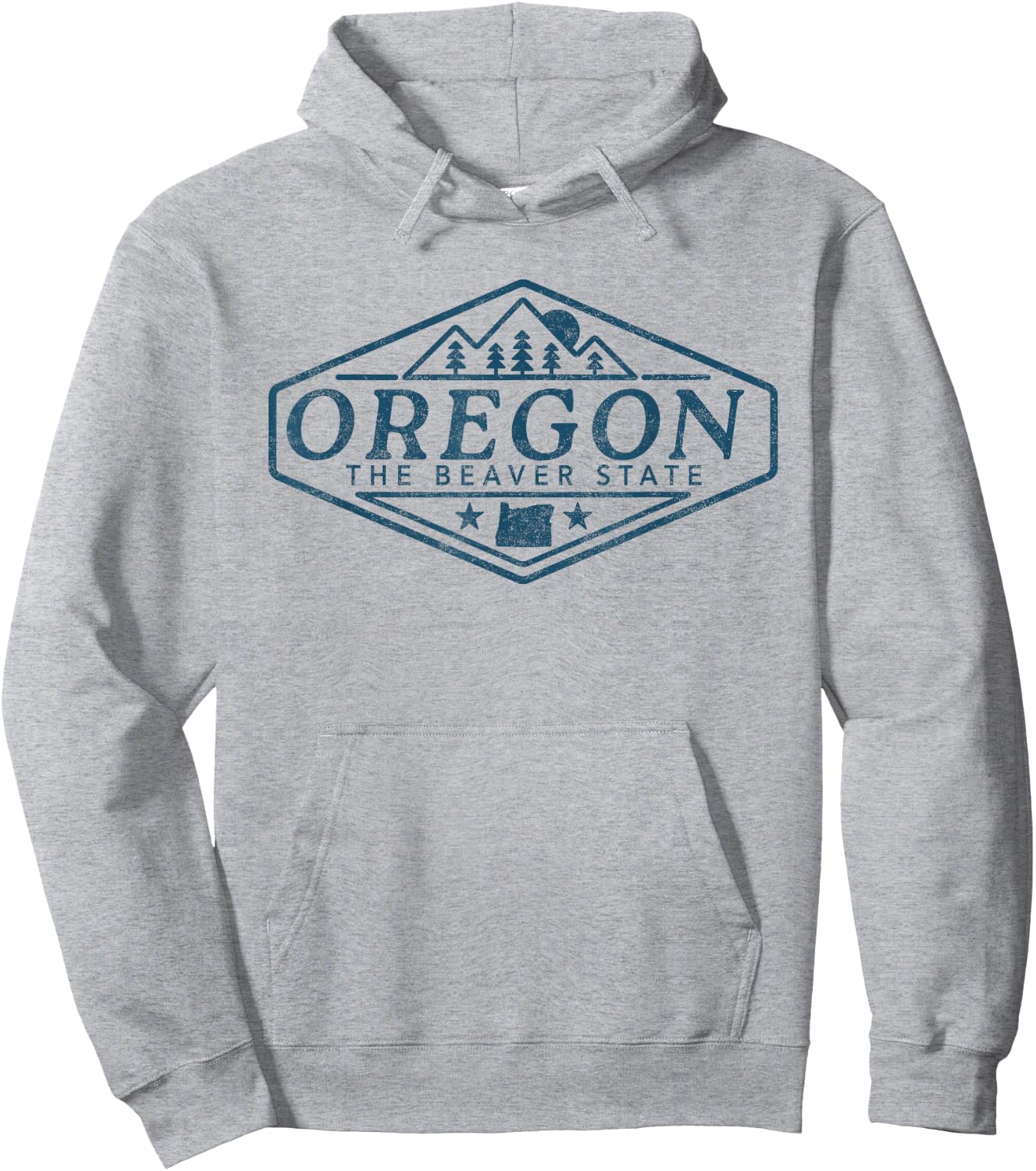 Oregon The Beaver State Vintage Distressed Hoodie - Hoodie | Ash