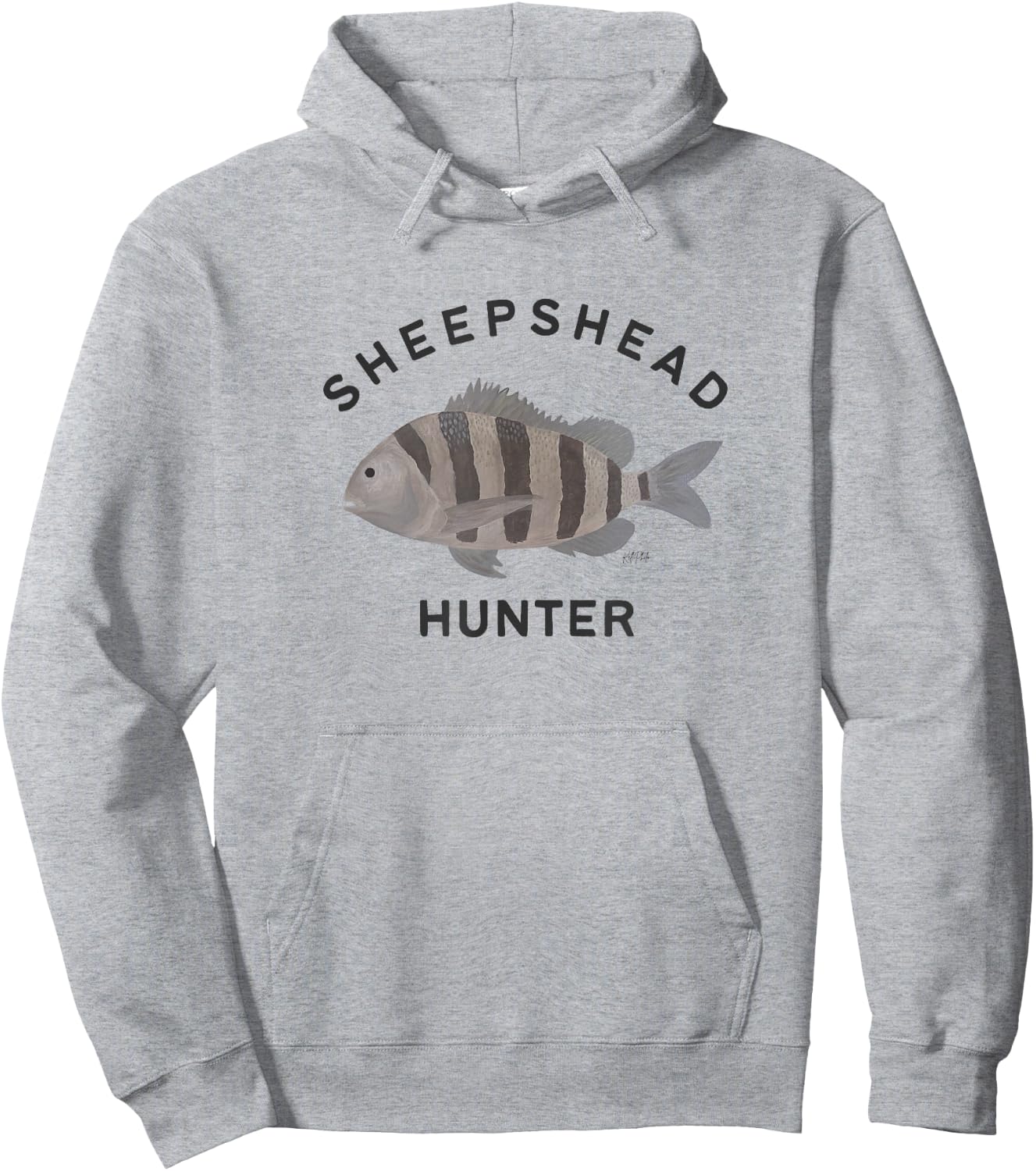 Sheepshead hunter fishing , Small, Grey Hoodie - Hoodie | Ash