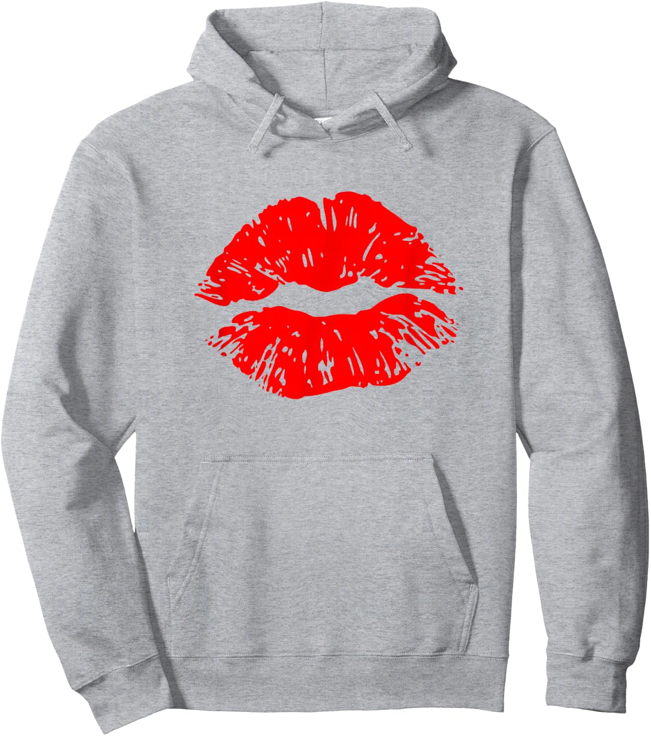 Kiss - Red Lipstick kiss Hoodie - Hoodie | Ash
