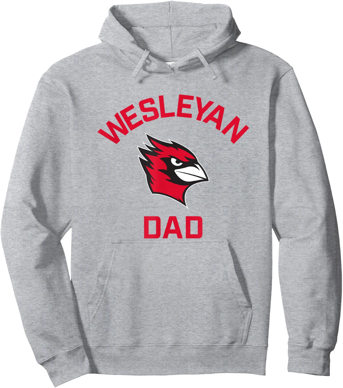 Wesleyan University Cardinals Arched Dad Hoodie - Hoodie | Ash