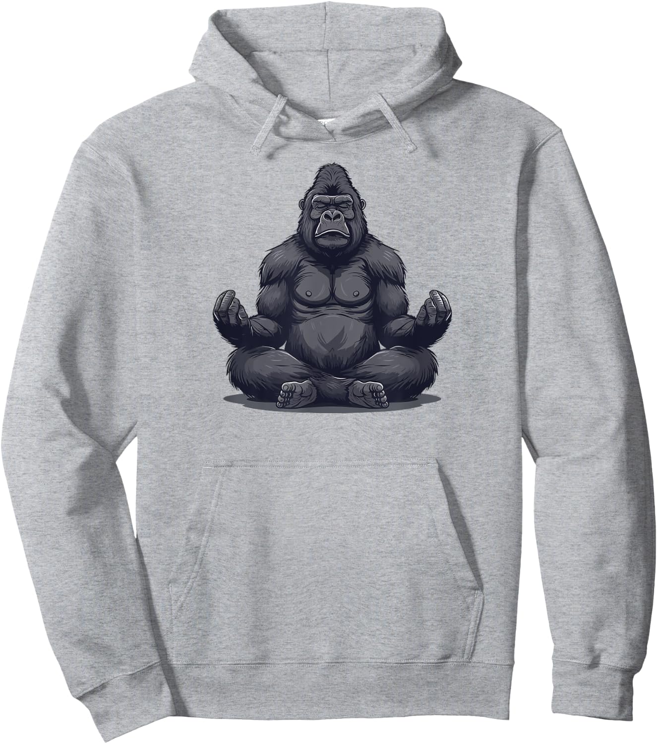 Gorilla Yoga Relax Silverback Gorilla Hoodie - Hoodie | Ash