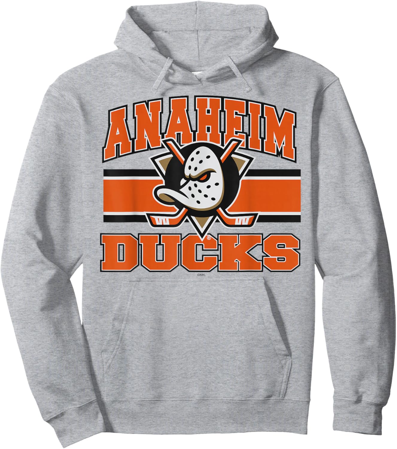 Anaheim Ducks Stripe Officially Licensed Hoodie - Hoodie | Ash