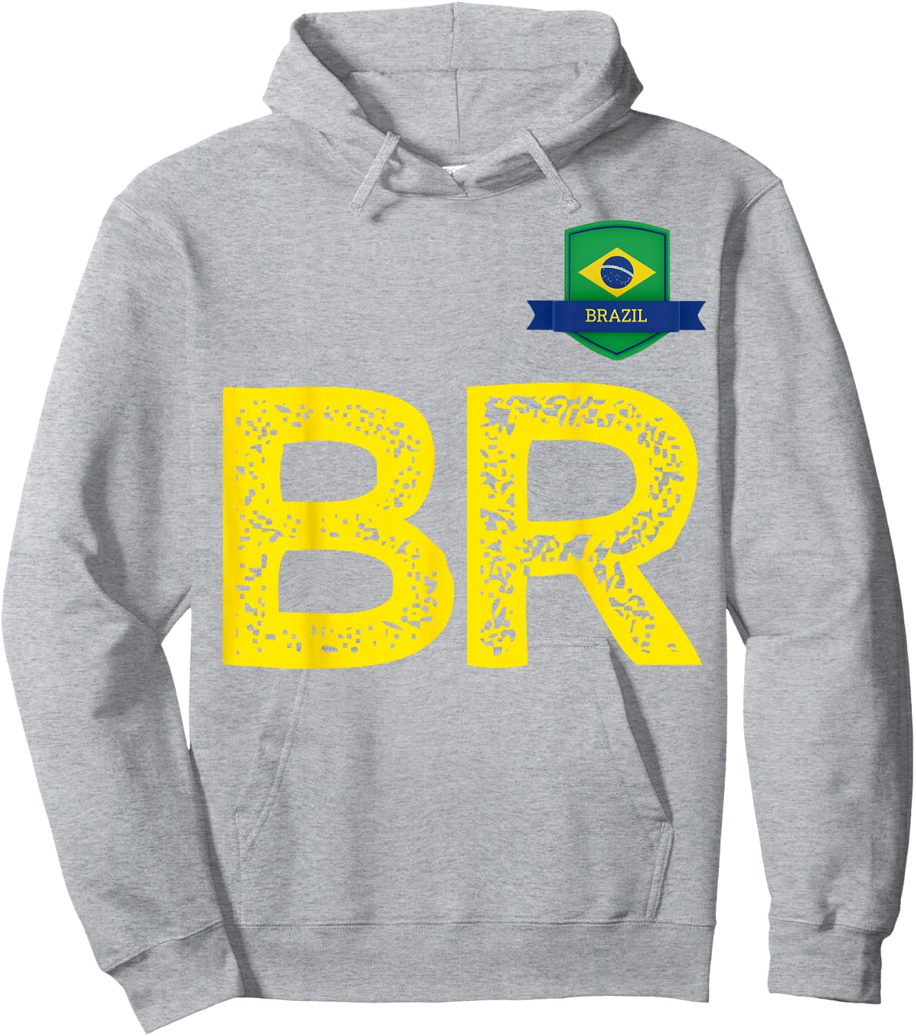 Brazil Human Flag Letter B and Letter R Brazil Hoodie - Hoodie | Ash