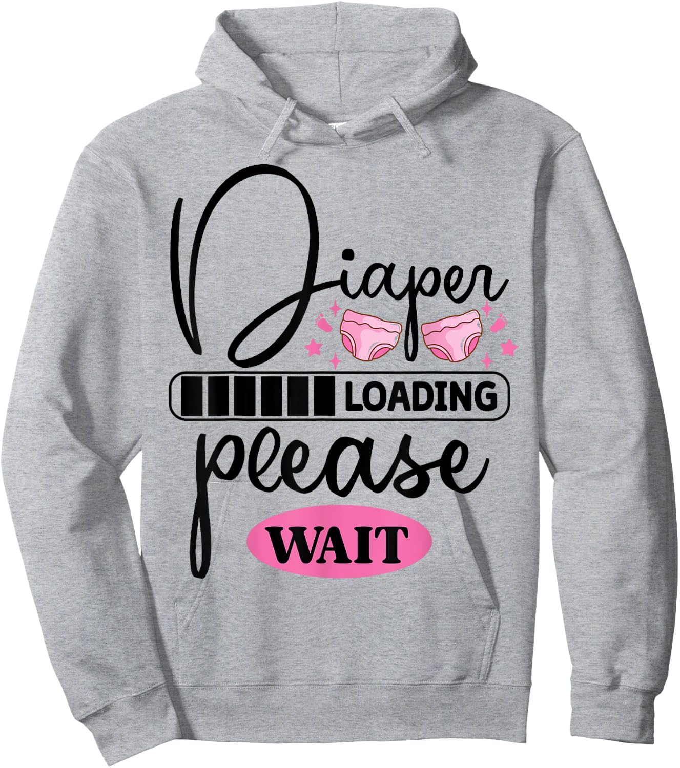 Funny Diaper Loading Please Wait Hoodie - Hoodie | Ash