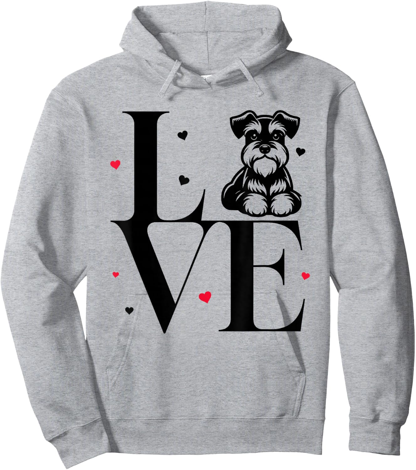 Cute I Love My Miniature Schnauzer Dog Mom Dad Hoodie - Hoodie | Ash