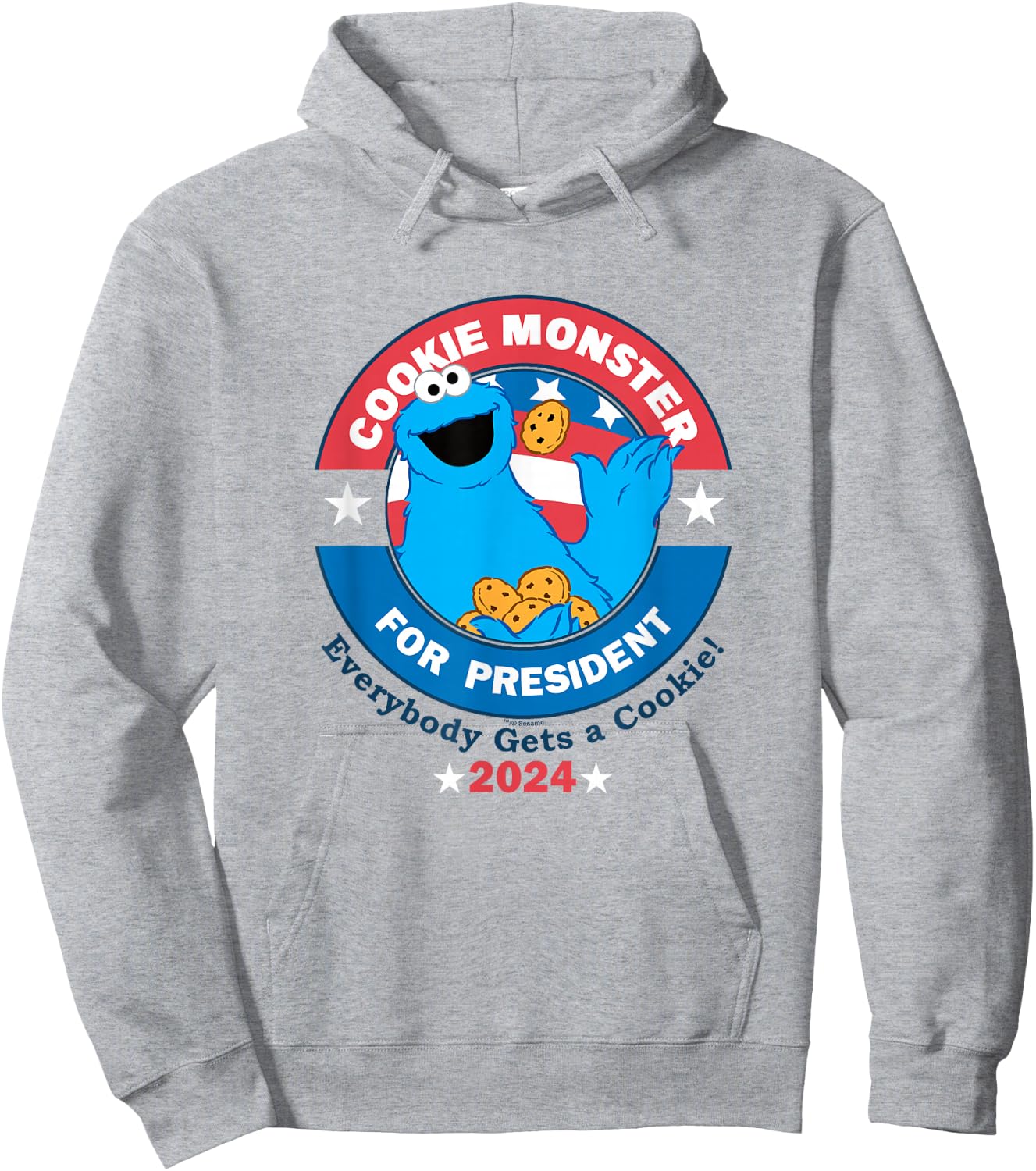 Sesame Street Cookie Monster for President Hoodie - Hoodie | Ash
