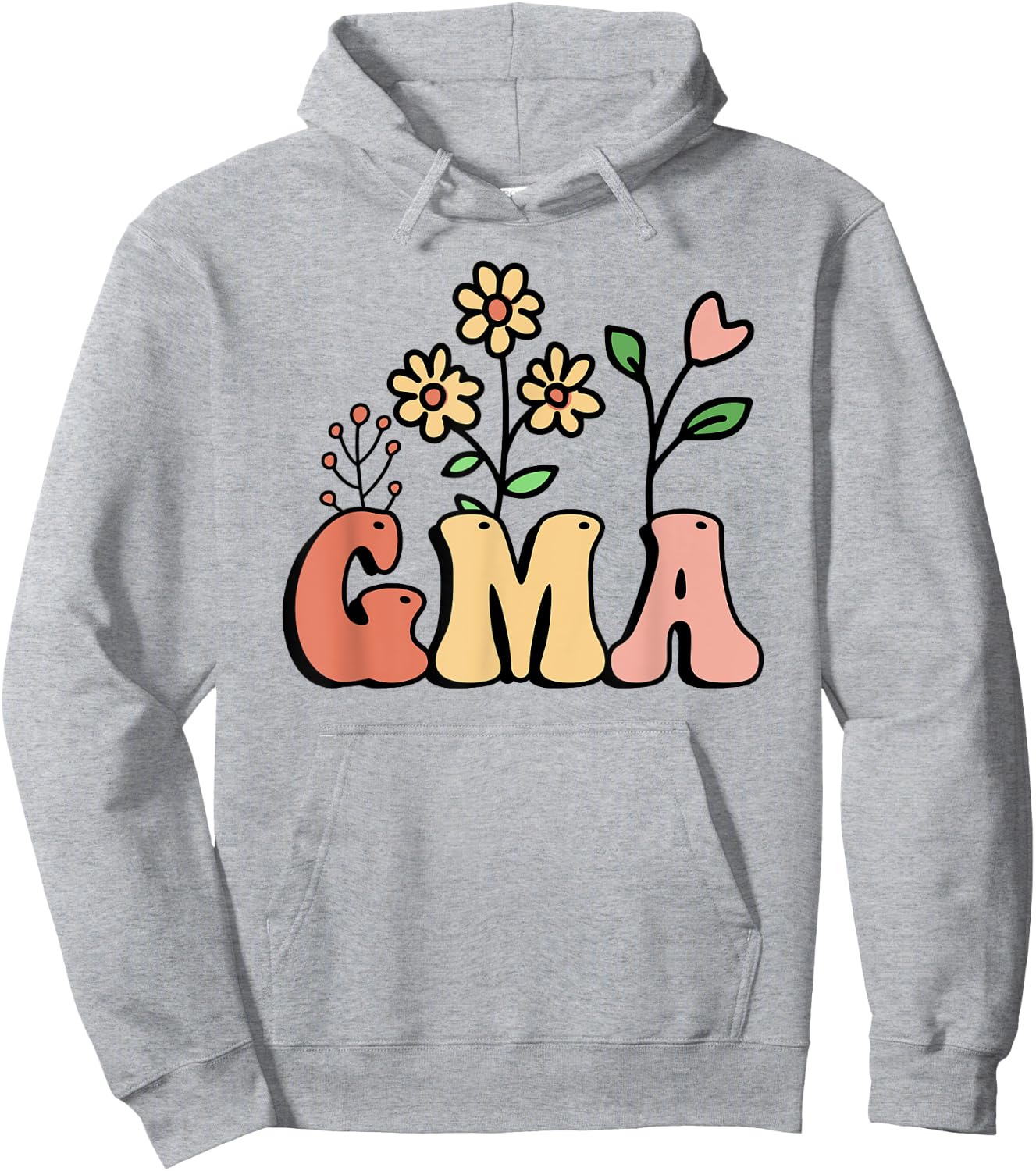 Floral Gma Shirts Grandmother Wildflower Hoodie - Hoodie | Ash