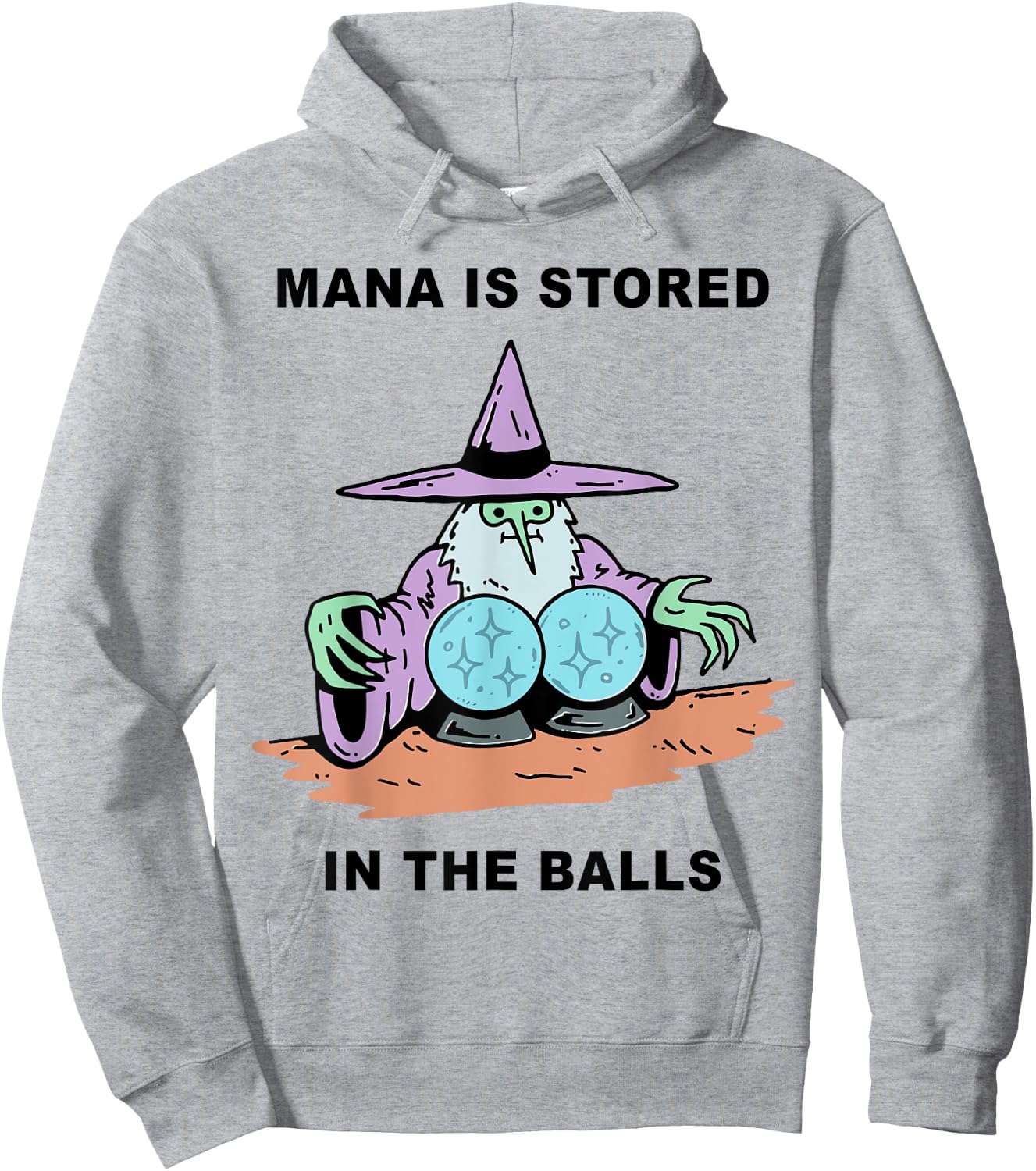 Mana Is Stored In The Balls Hoodie - Hoodie | Ash