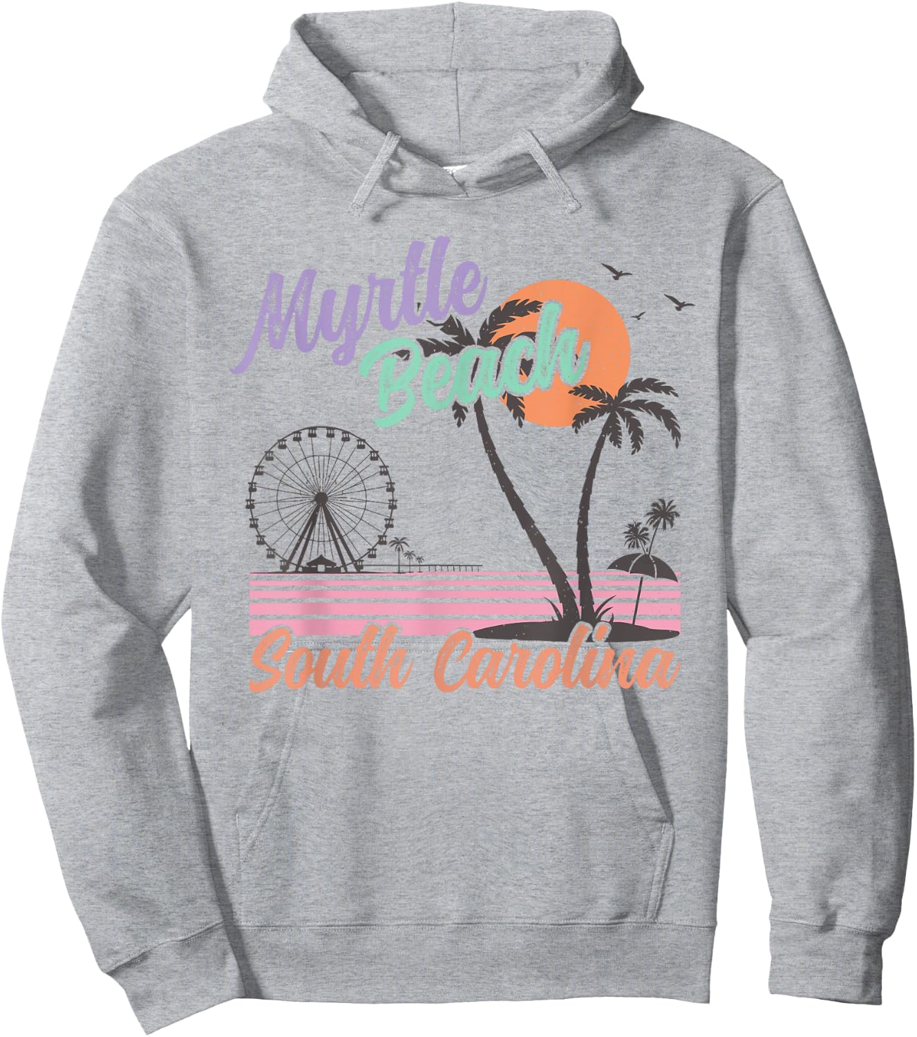 Vintage Myrtle Beach South Carolina Souvenir Hoodie - Hoodie | Ash