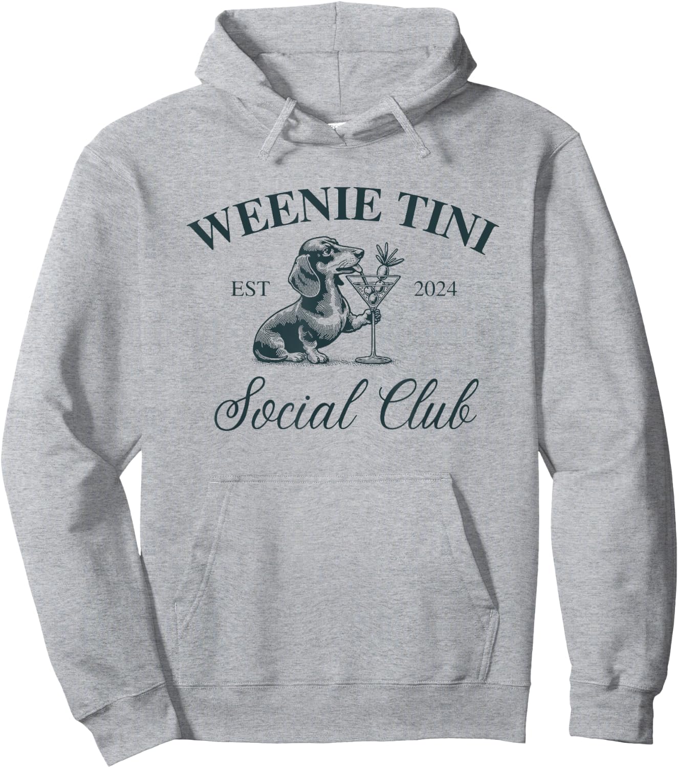 Dachshund Weenie Tini Social Club Hoodie - Hoodie | Ash