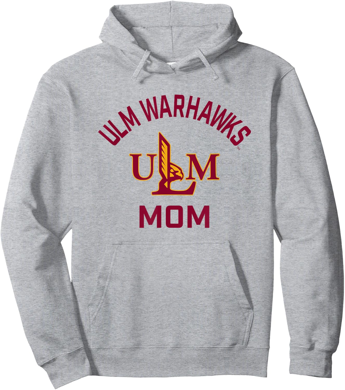 Louisiana Monroe ULM Warhawks Arched Mom Hoodie - Hoodie | Ash