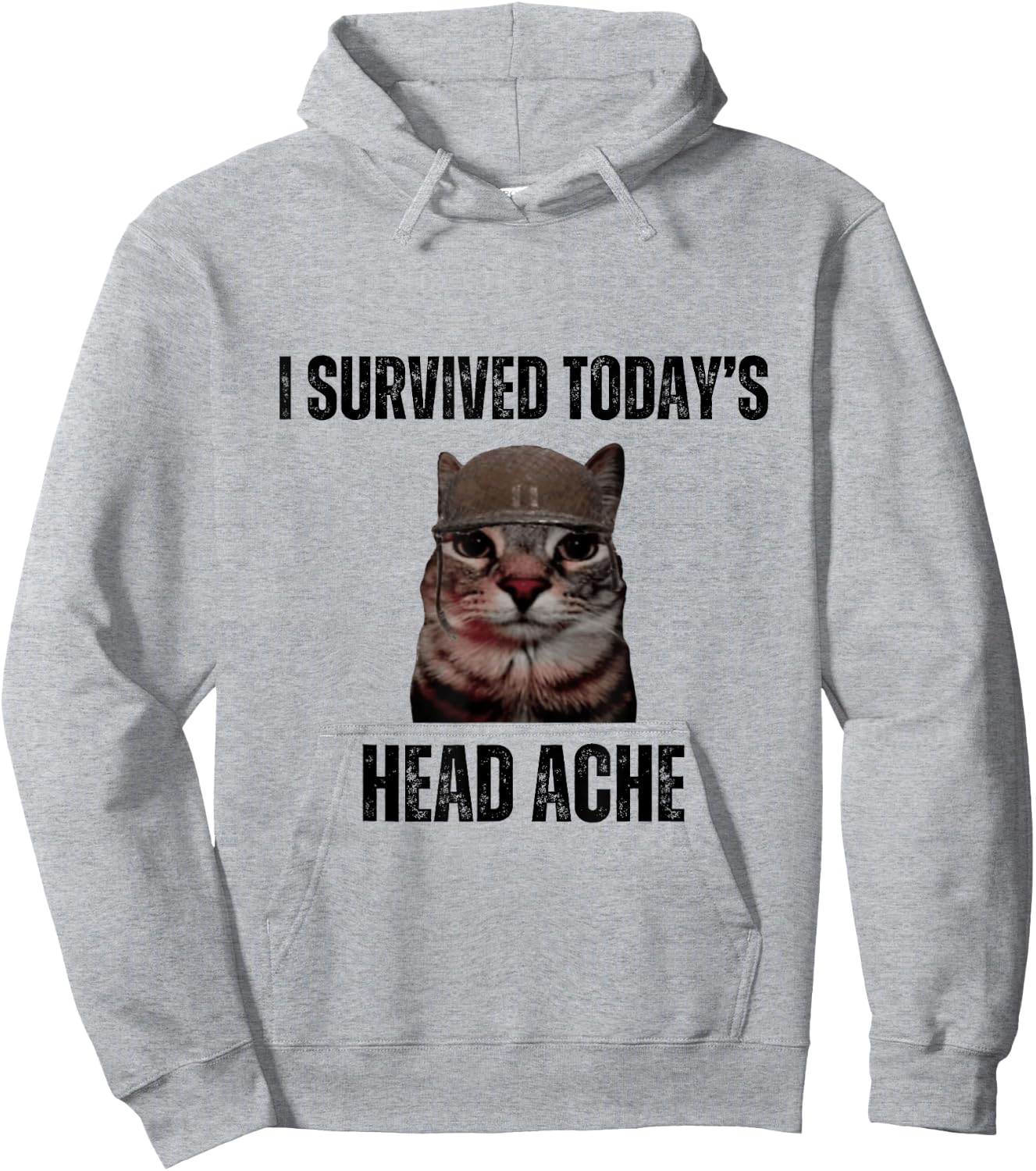Funny I Survived Today's Head Ache Joke Hoodie - Hoodie | Ash