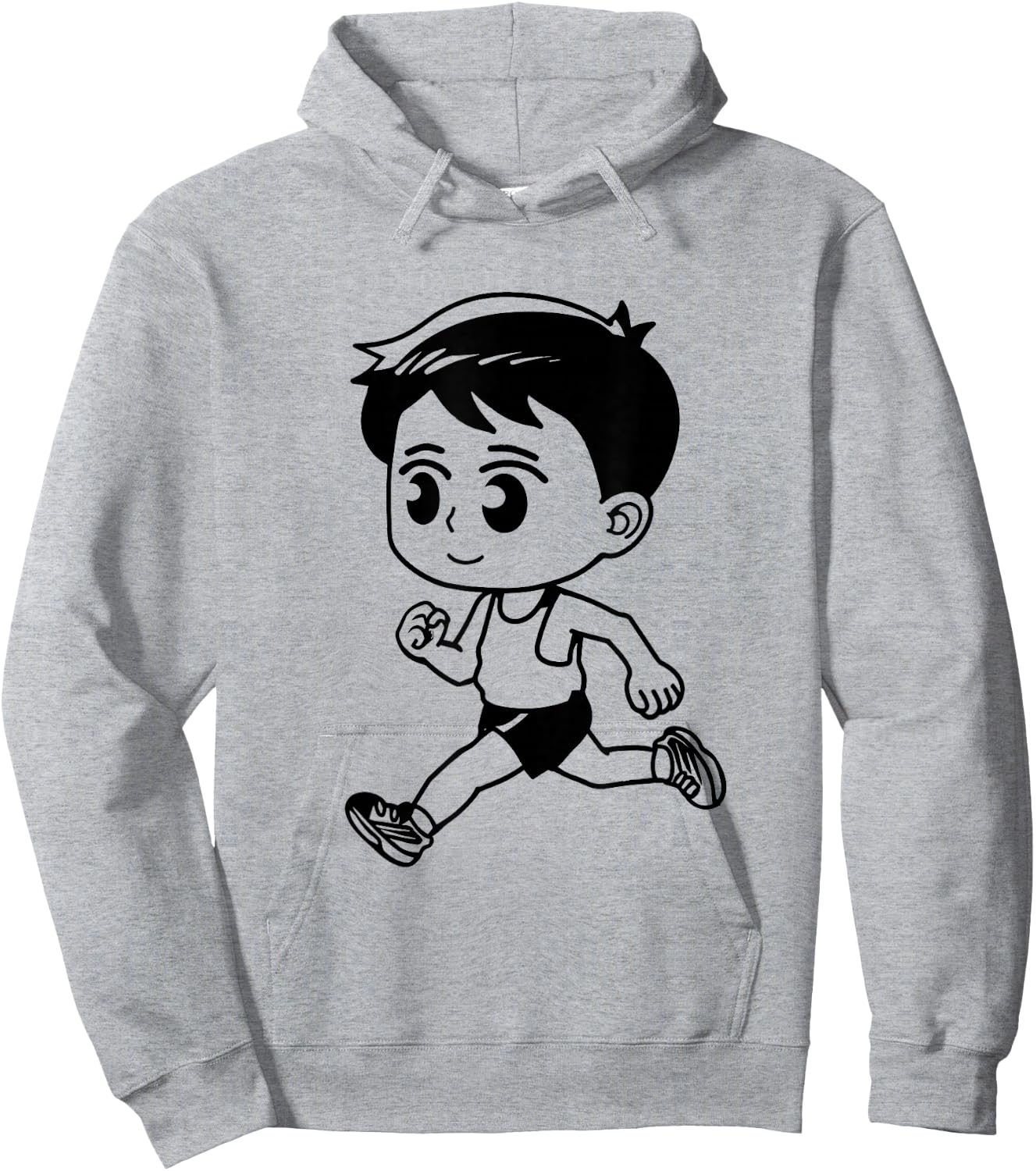 Little Runner Drawing Hoodie - Hoodie | Ash