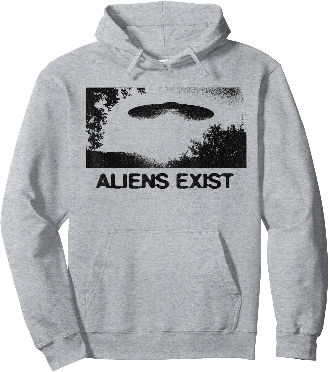 Aliens Exist UFO Sighting Retro Sci-Fi Hoodie - Hoodie | Ash