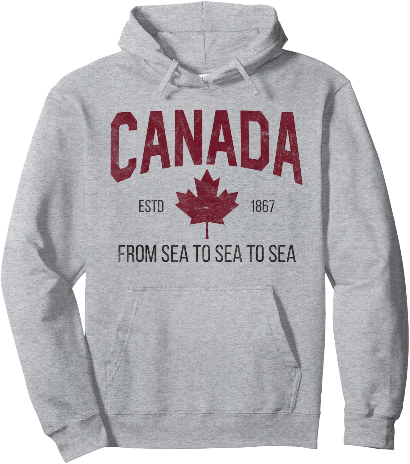 Canada Maple Leaf Flag Canadian Hoodie - Hoodie | Ash