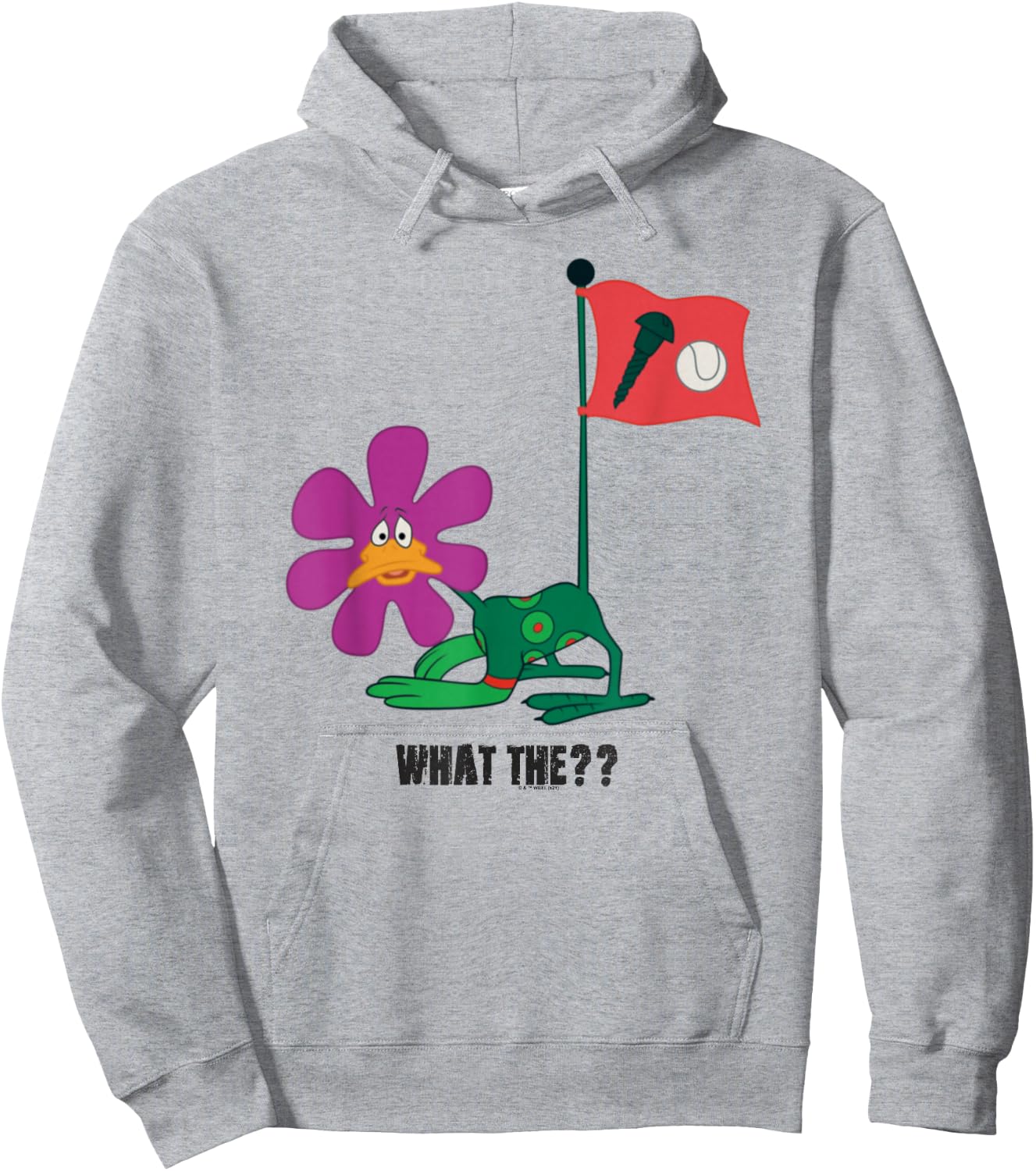 Looney Tunes Daffy Duck Screwball Flower Hoodie - Hoodie | Ash