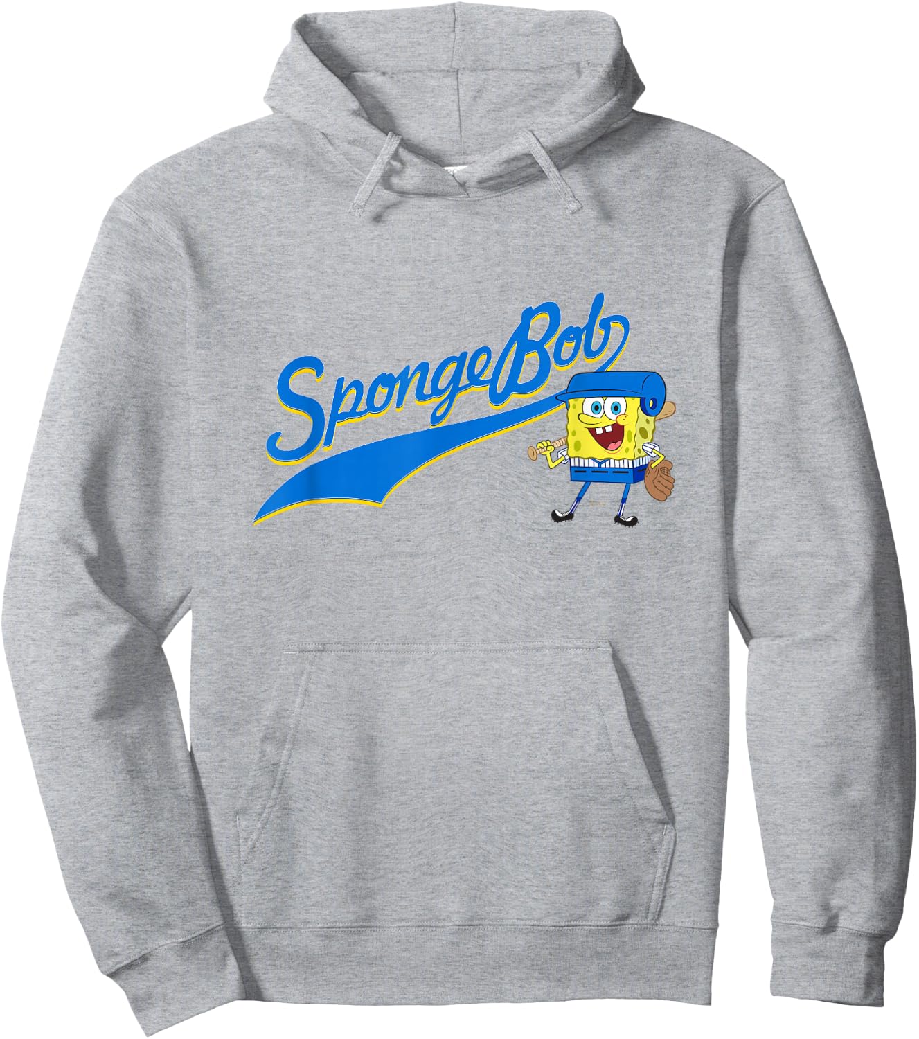 SpongeBob SquarePants Playing Baseball Sports Hoodie - Hoodie | Ash
