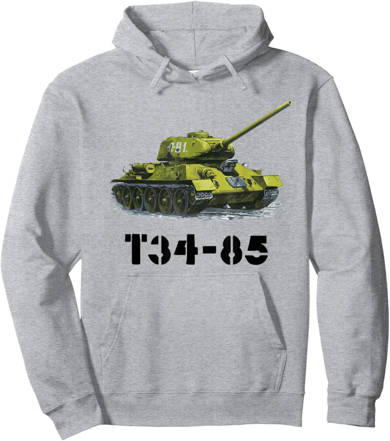 Soviet Russian WWII Military - T34-85 Tank Hoodie - Hoodie | Ash