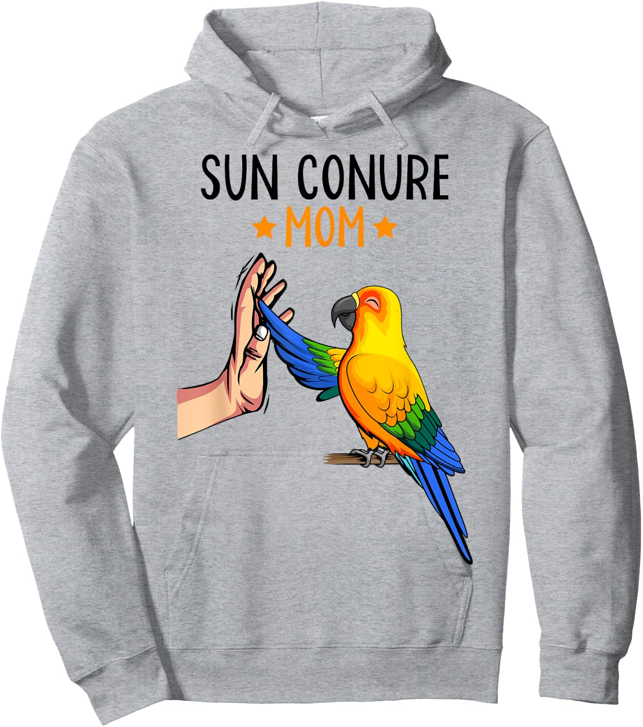 Sun Conure Mom Bird Parrot Women Hoodie - Hoodie | Ash