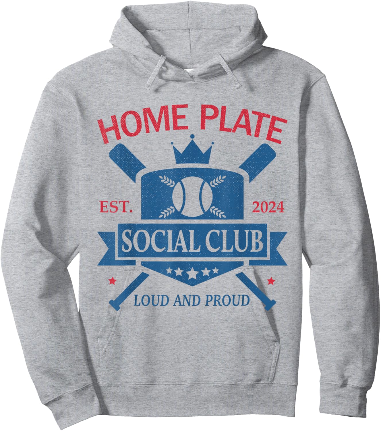 Funny Baseball Home Plate Social Club Hoodie - Hoodie | Ash