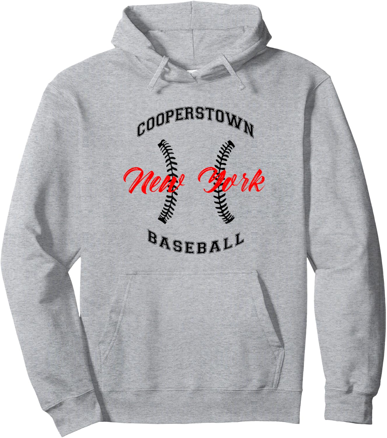 LND4design Cooperstown New York Baseball Hoodie - Hoodie | Ash