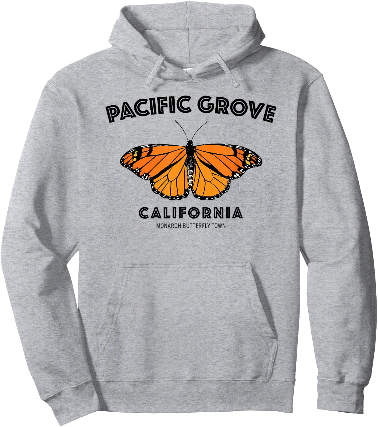 Pacific Grove California Monarch Butterfly Town Hoodie - Hoodie | Ash