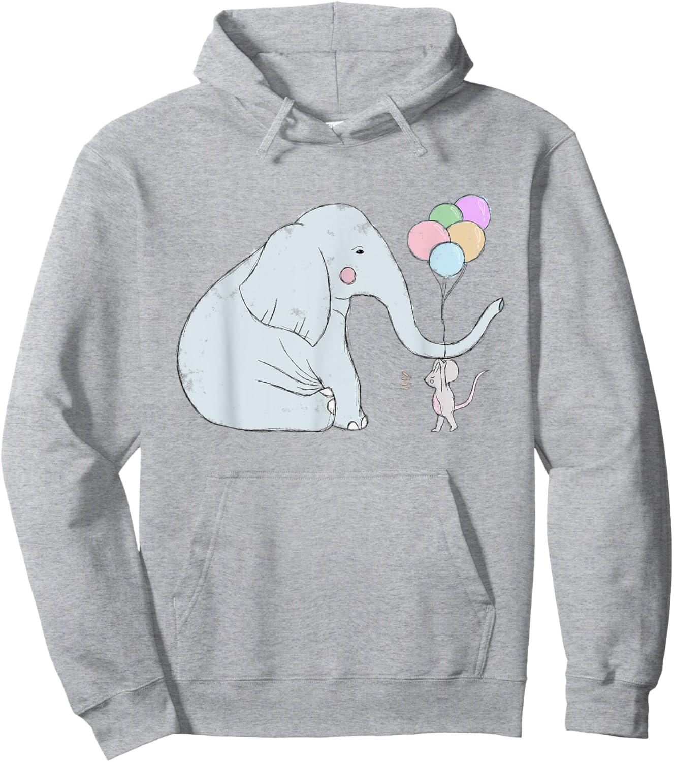 Elephant and mouse together illustration Love Hoodie - Hoodie | Ash