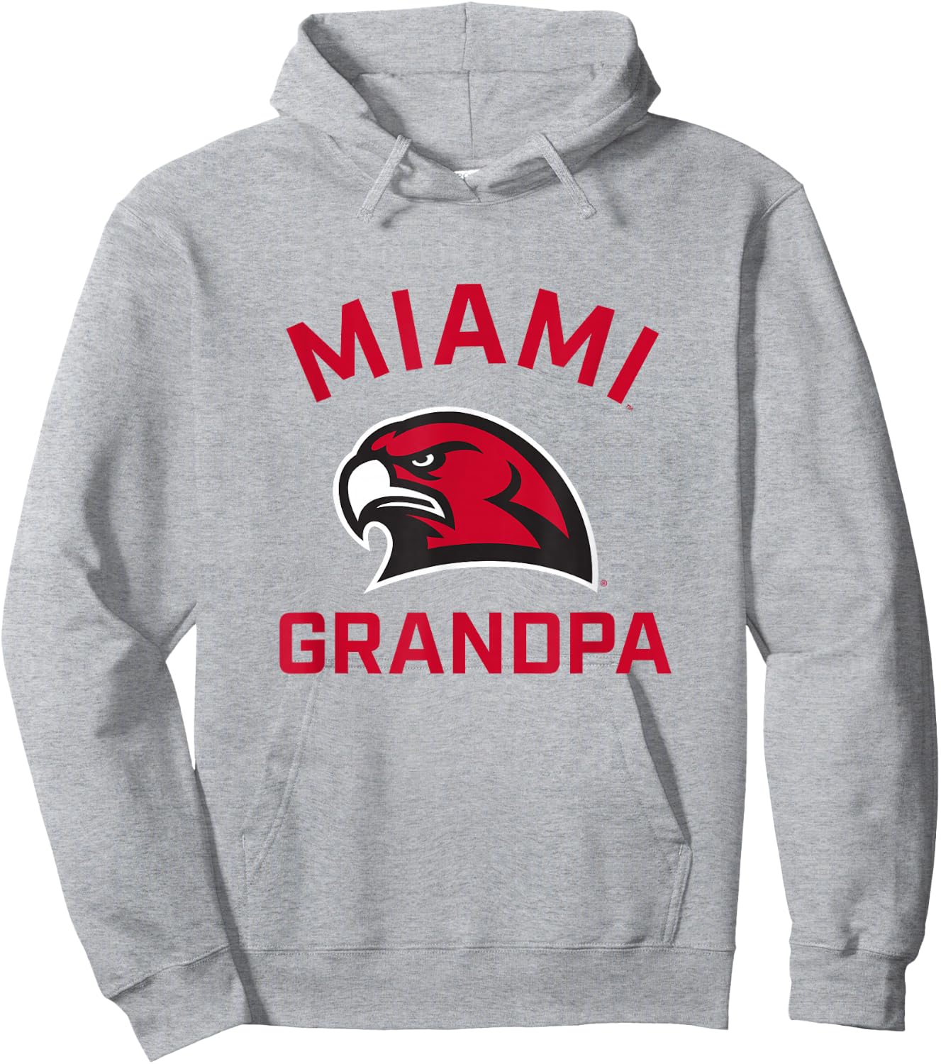 Miami University Ohio Redhawks Arched Grandpa Hoodie - Hoodie | Ash
