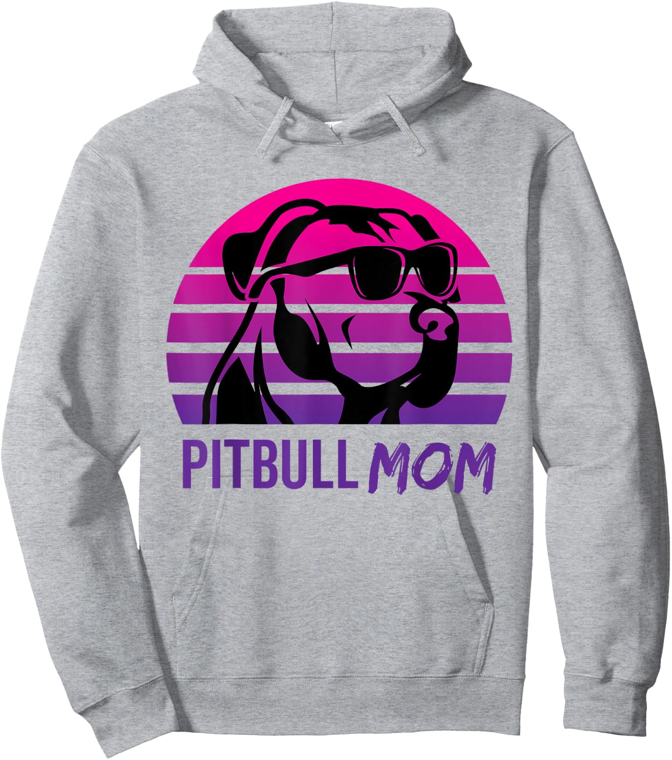 Pitbull Mom Funny Retro 80s Pitbull Dog Hoodie - Hoodie | Ash