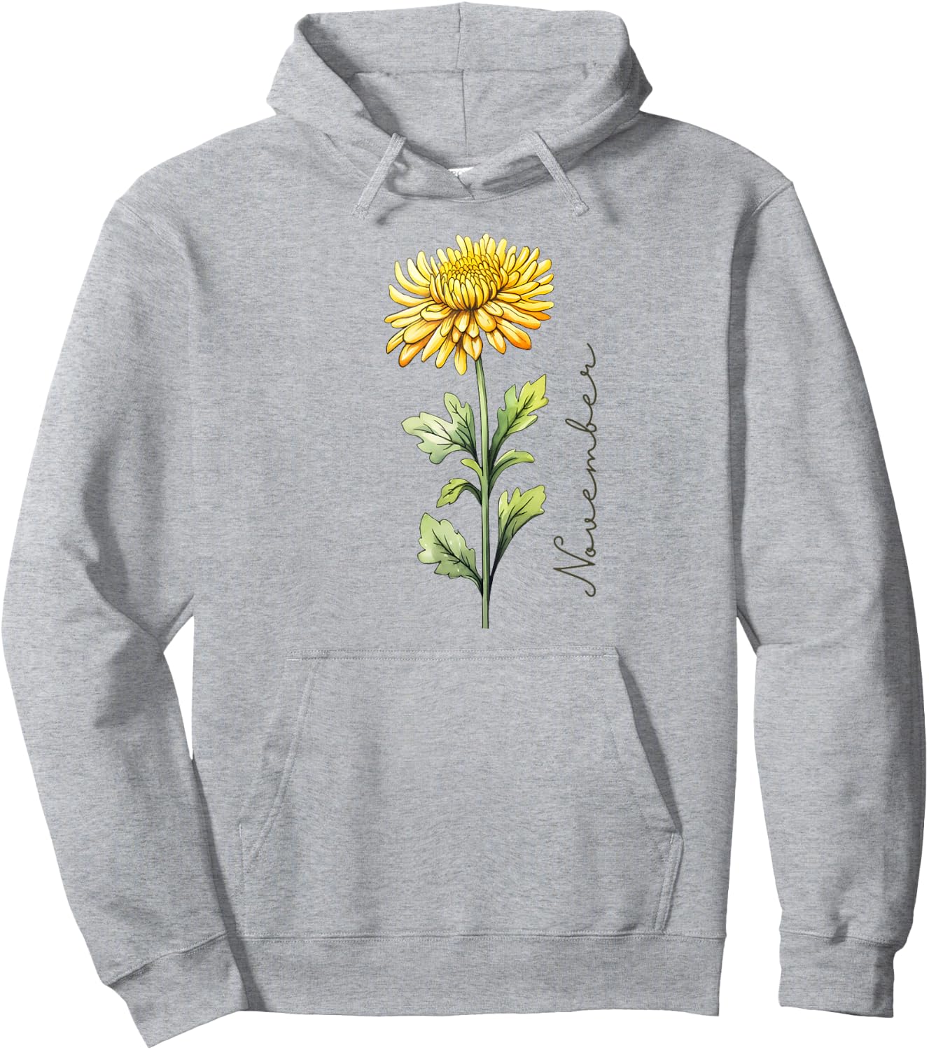 November Birthday Chrysanthemum Birth Flower Hoodie - Hoodie | Ash
