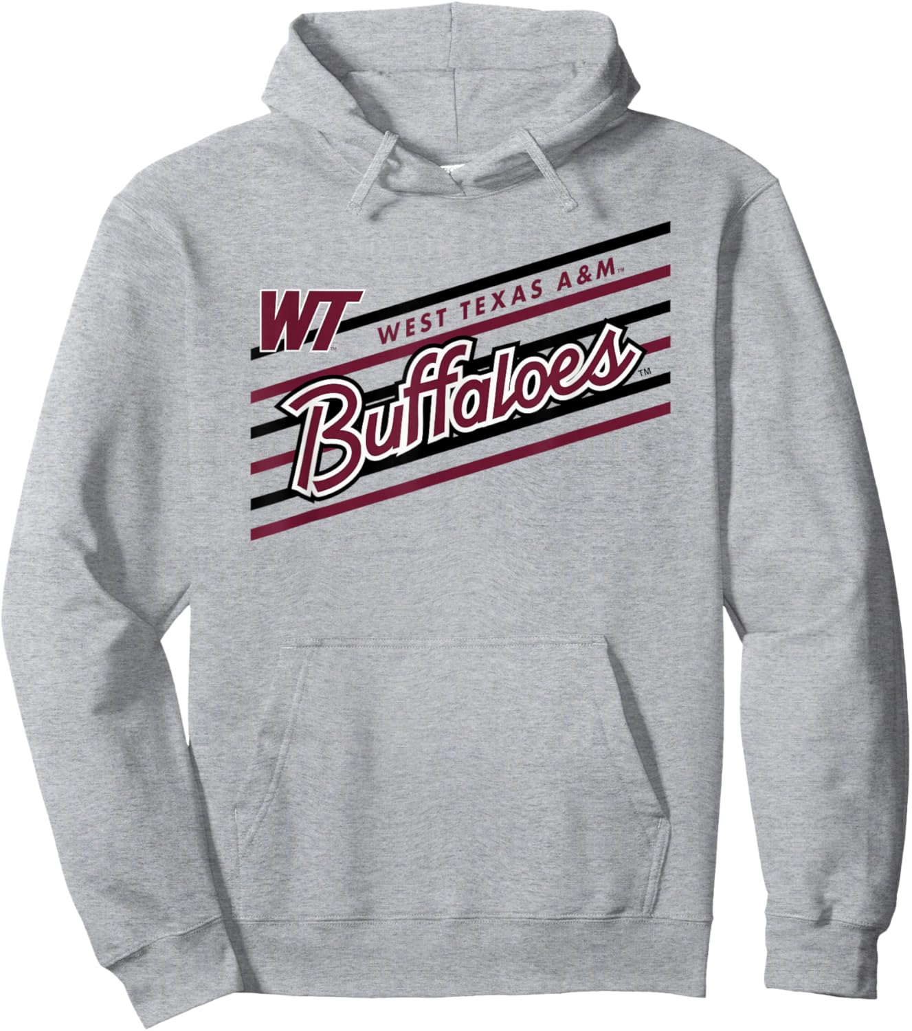 West Texas A&M Buffaloes Retro Performer Gray Hoodie - Hoodie | Ash