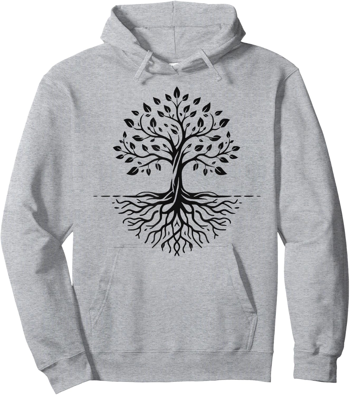 Minimalist Tree with Roots Hoodie - Hoodie | Ash