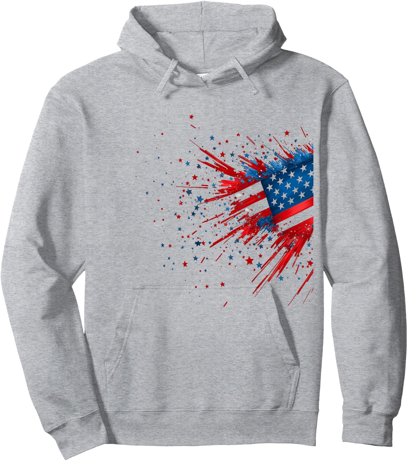 Abstract American Flag Patriotic Art Hoodie - Hoodie | Ash