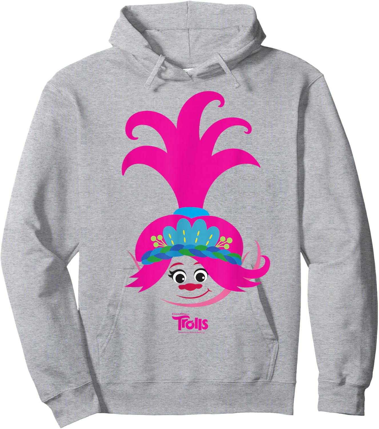 DreamWorks Trolls Poppy Big Face Hoodie - Hoodie | Ash