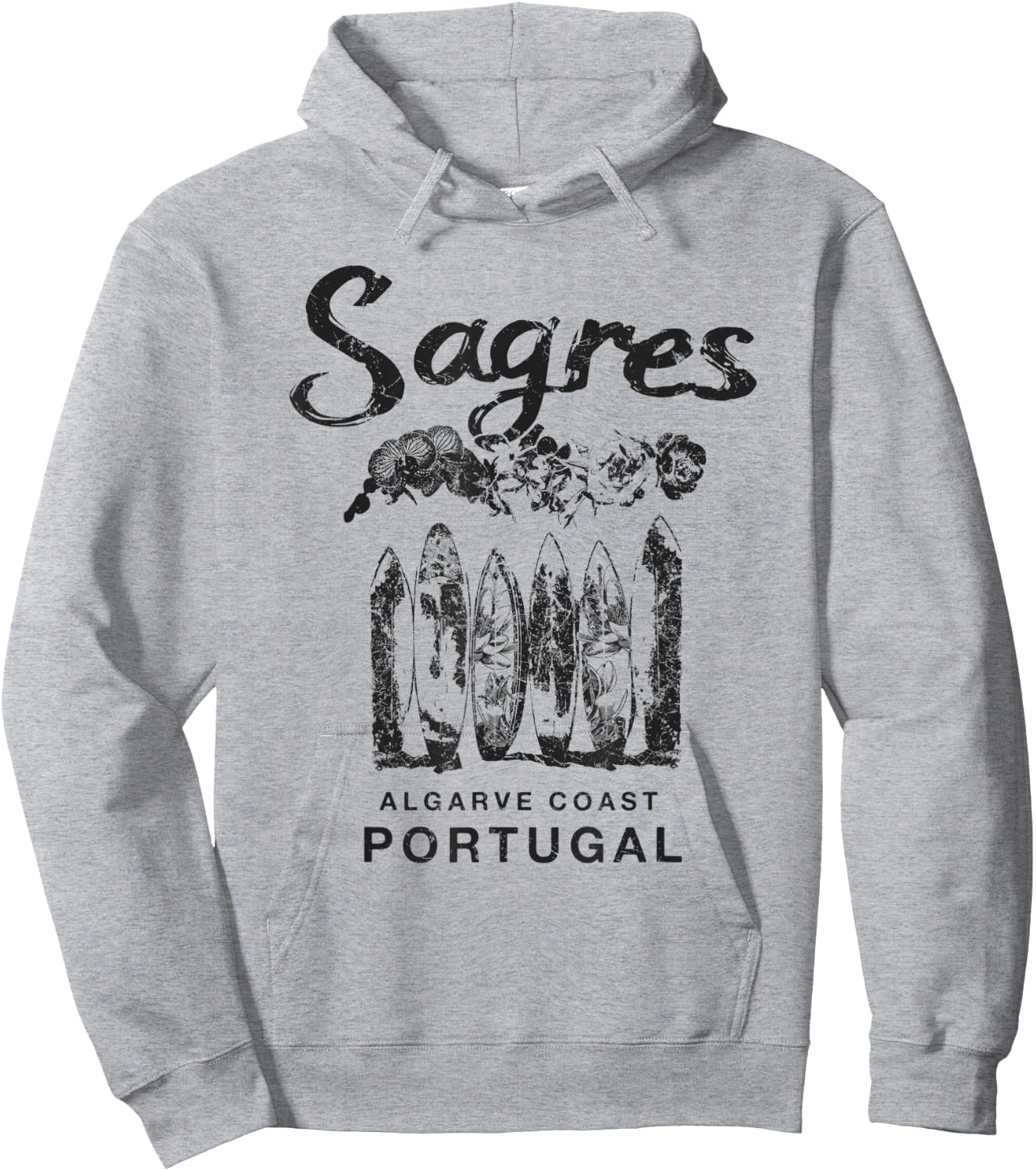 Sagres Portugal Surfing Retro Vintage Hoodie - Hoodie | Ash