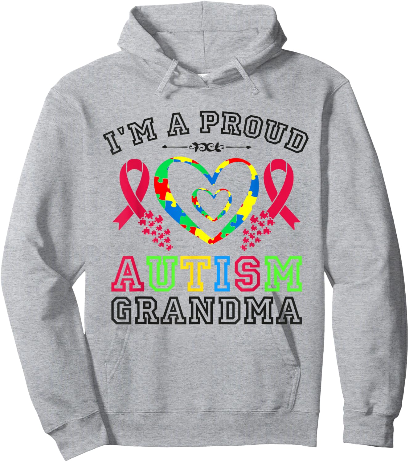 I m A Proud Autism Grandma Hoodie - Hoodie | Ash