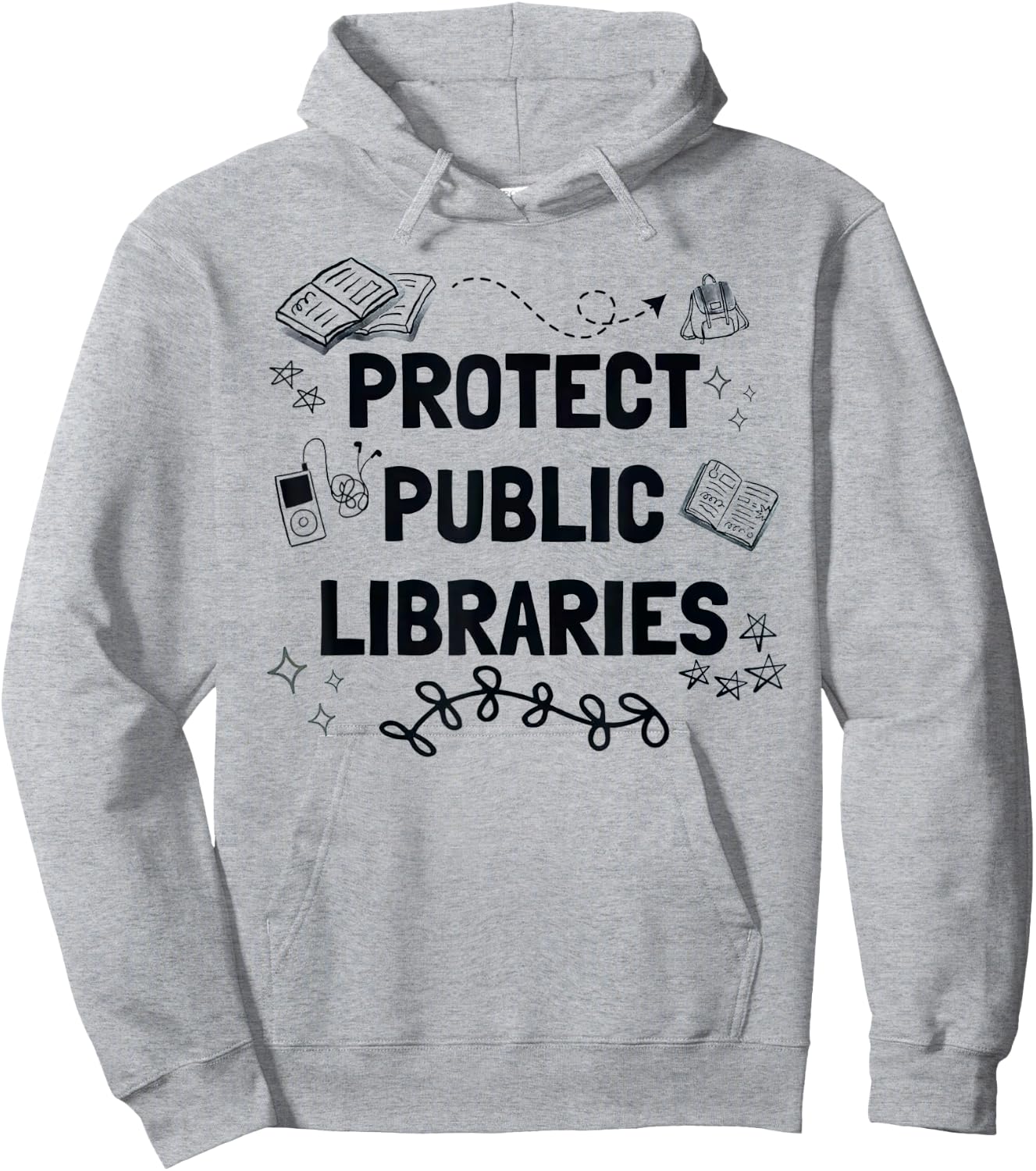 Protect Public Libraries Hoodie - Hoodie | Ash