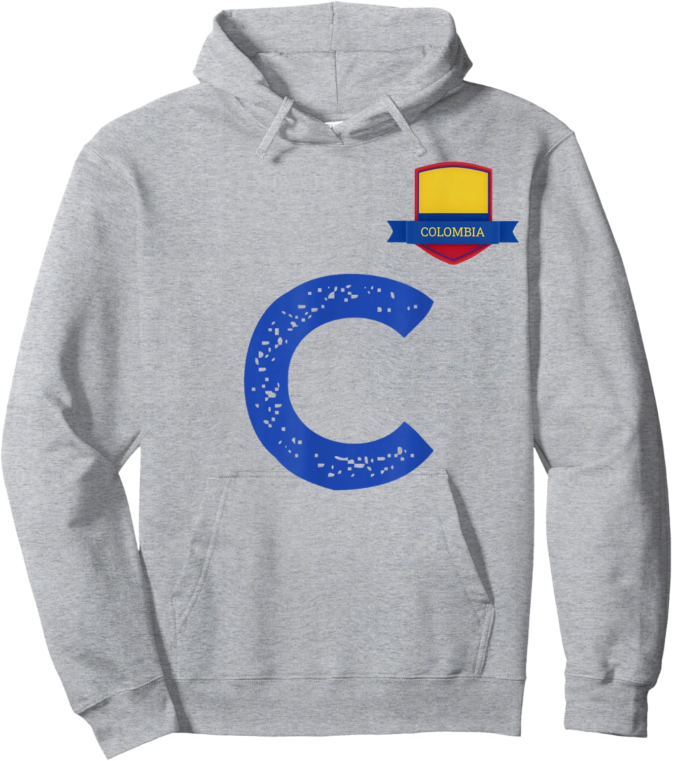 Colombia Human-Flag Letter C Colombian Hoodie - Hoodie | Ash