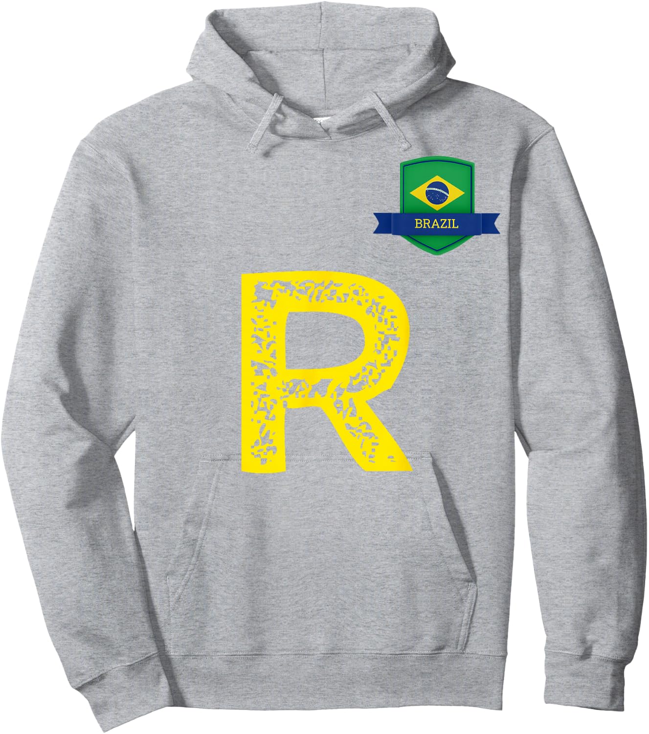 Brazil Human Flag Letter R Brazil Hoodie - Hoodie | Ash