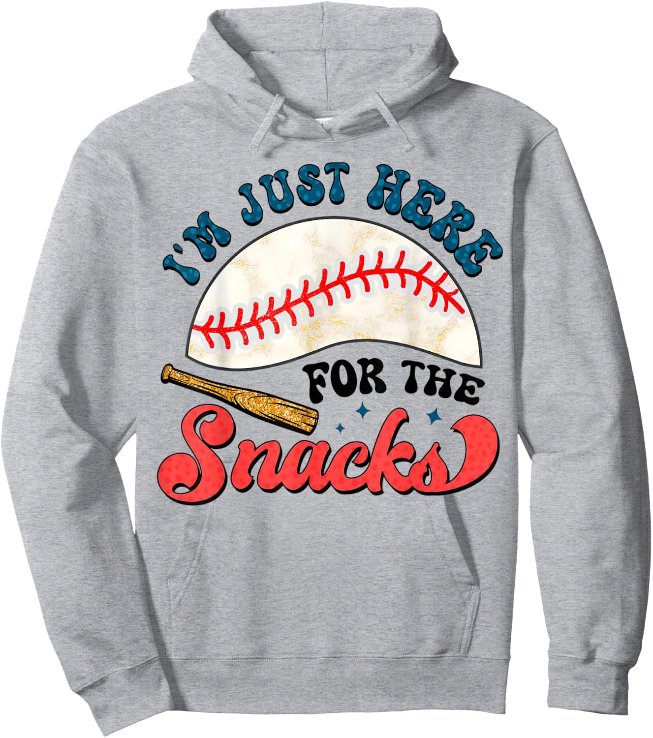 Baseball Brother I'm Just Here for the Snacks Hoodie - Hoodie | Ash