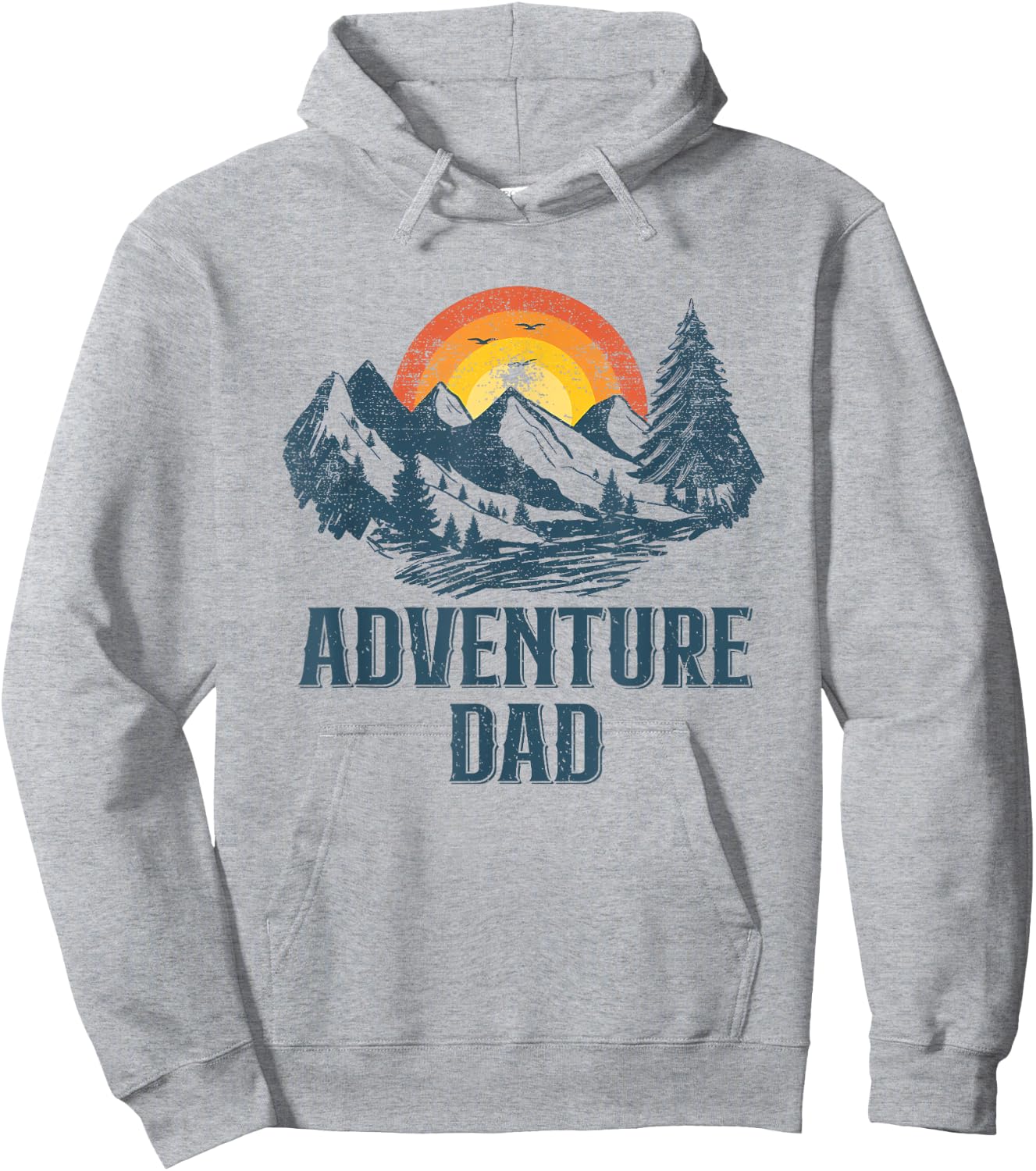 Adventure Dad Hiking Father Hoodie - Hoodie | Ash