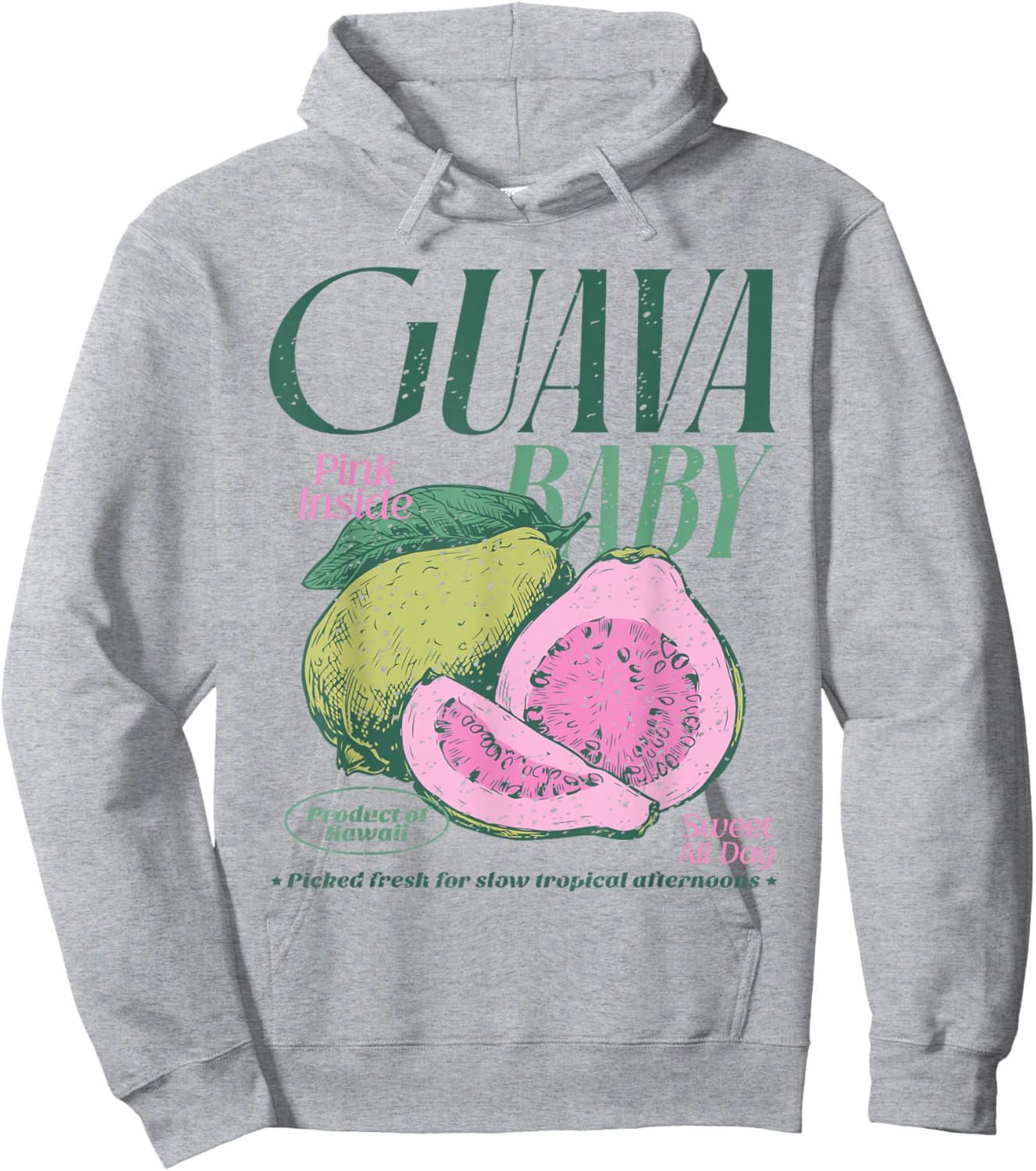 Guava Baby Pink Inside Sweet All Day Hawaii Hoodie - Hoodie | Ash
