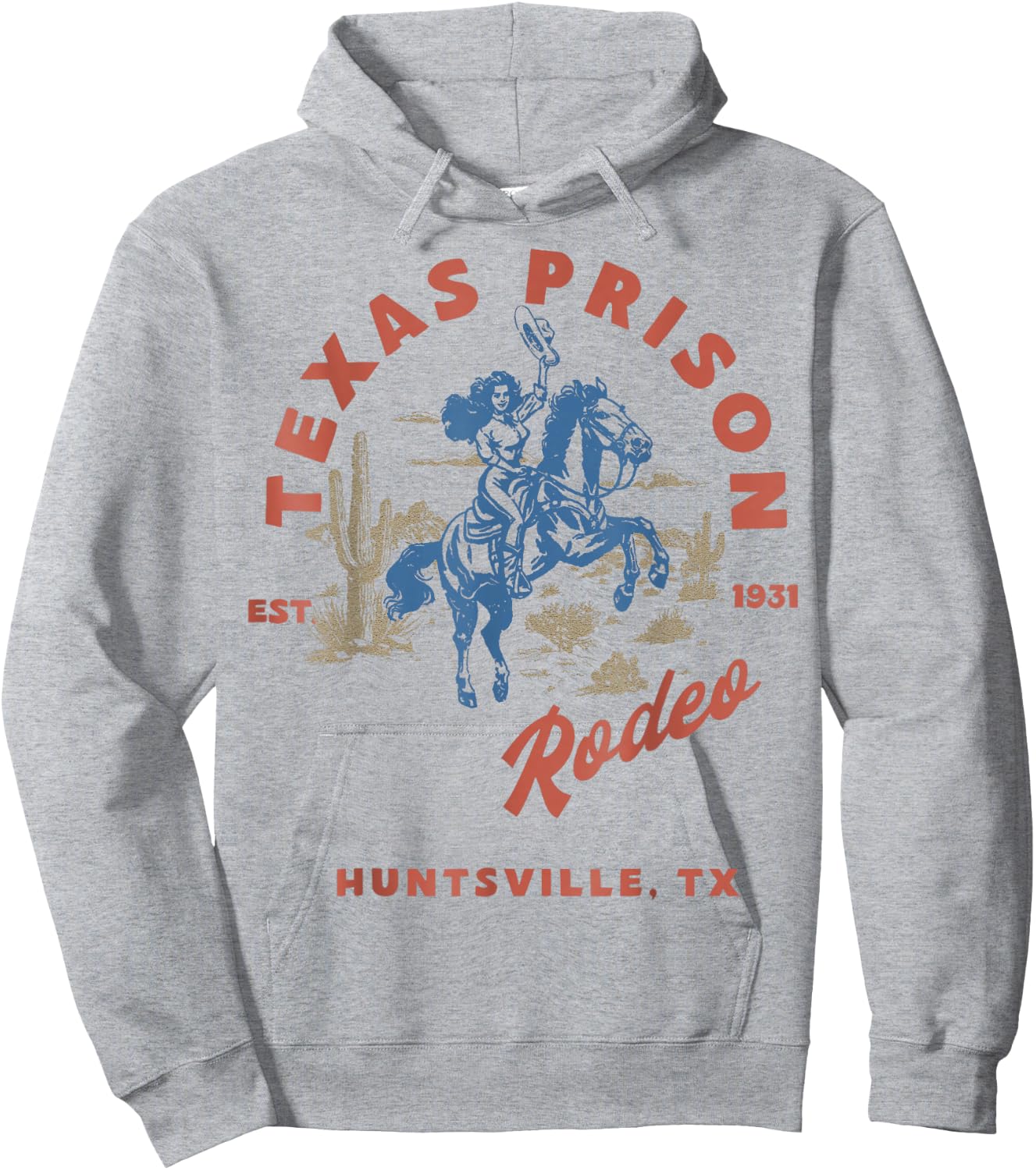 Texas Prison Rodeo Cowboy Western Hoodie - Hoodie | Ash