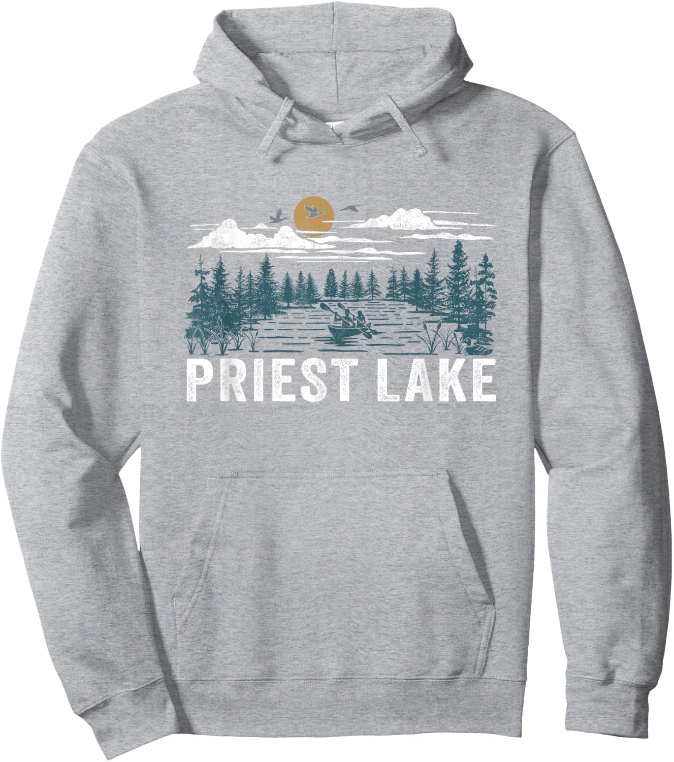 Priest Lake Idaho Hoodie - Hoodie | Ash
