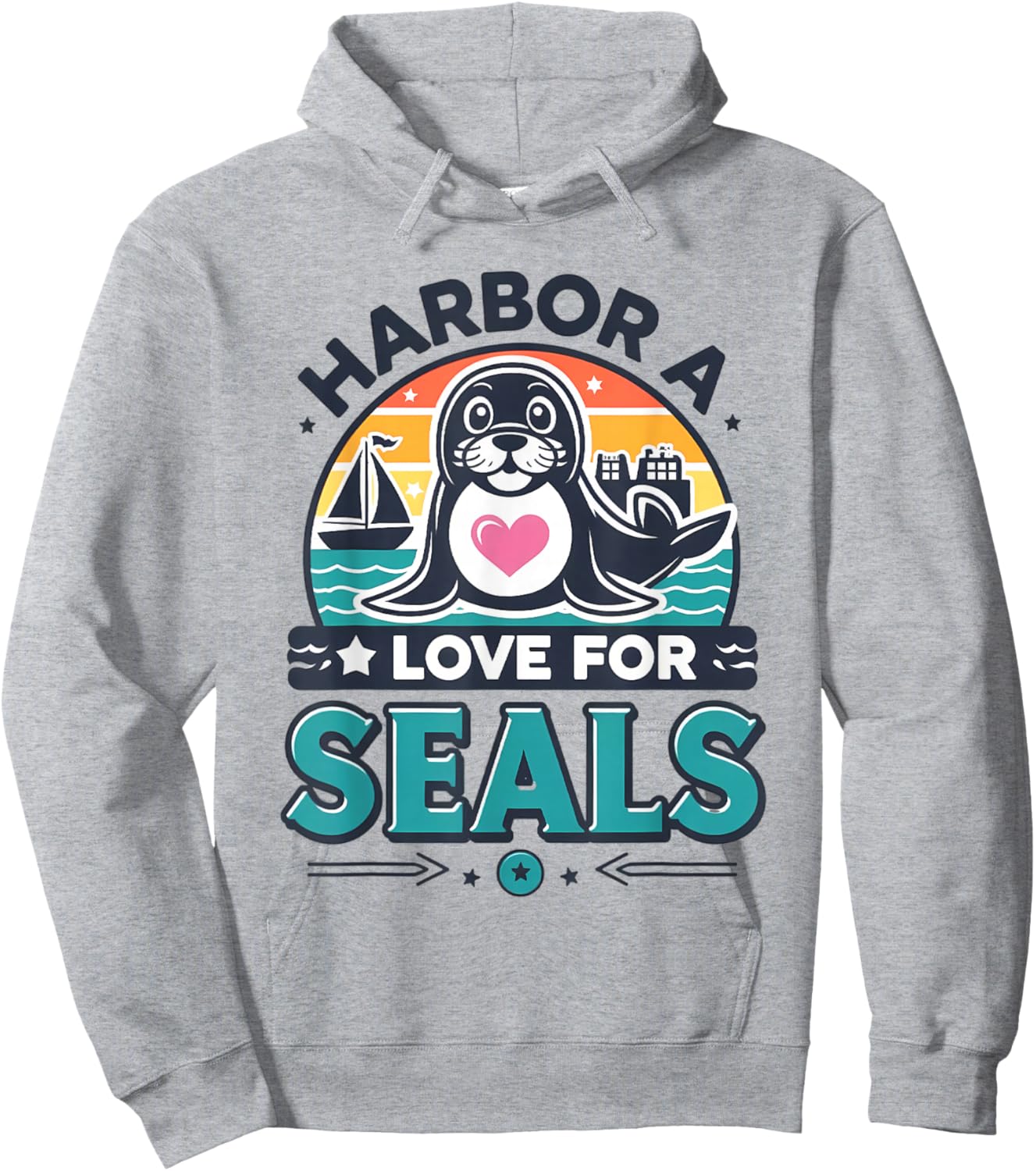 Funny Harbor Seal Animal Lover Men Women Kids Hoodie - Hoodie | Ash