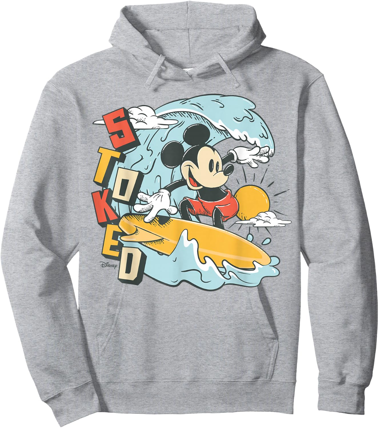 Mickey Mouse - Summer Surf Stoked Hoodie - Hoodie | Ash