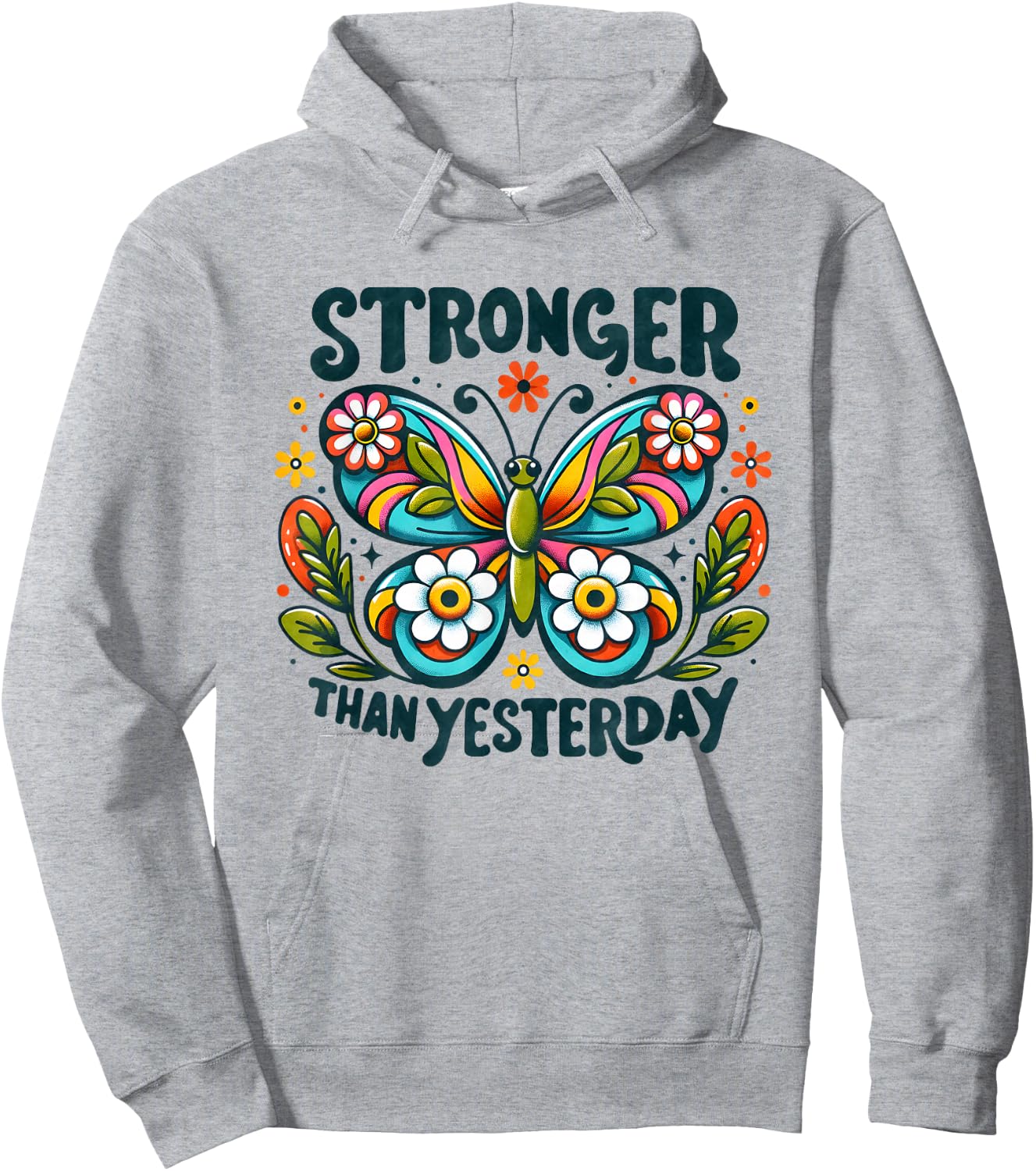 Positive Stronger Than Yesterday Hoodie - Hoodie | Ash