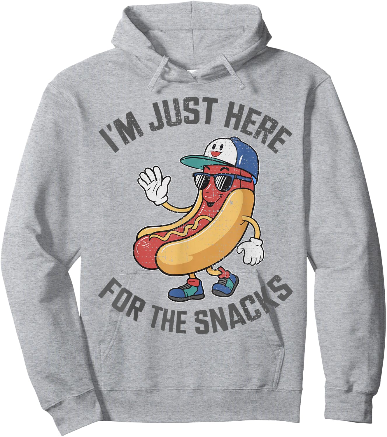 Funny I'm Just Here For The Snacks Football Hoodie - Hoodie | Ash