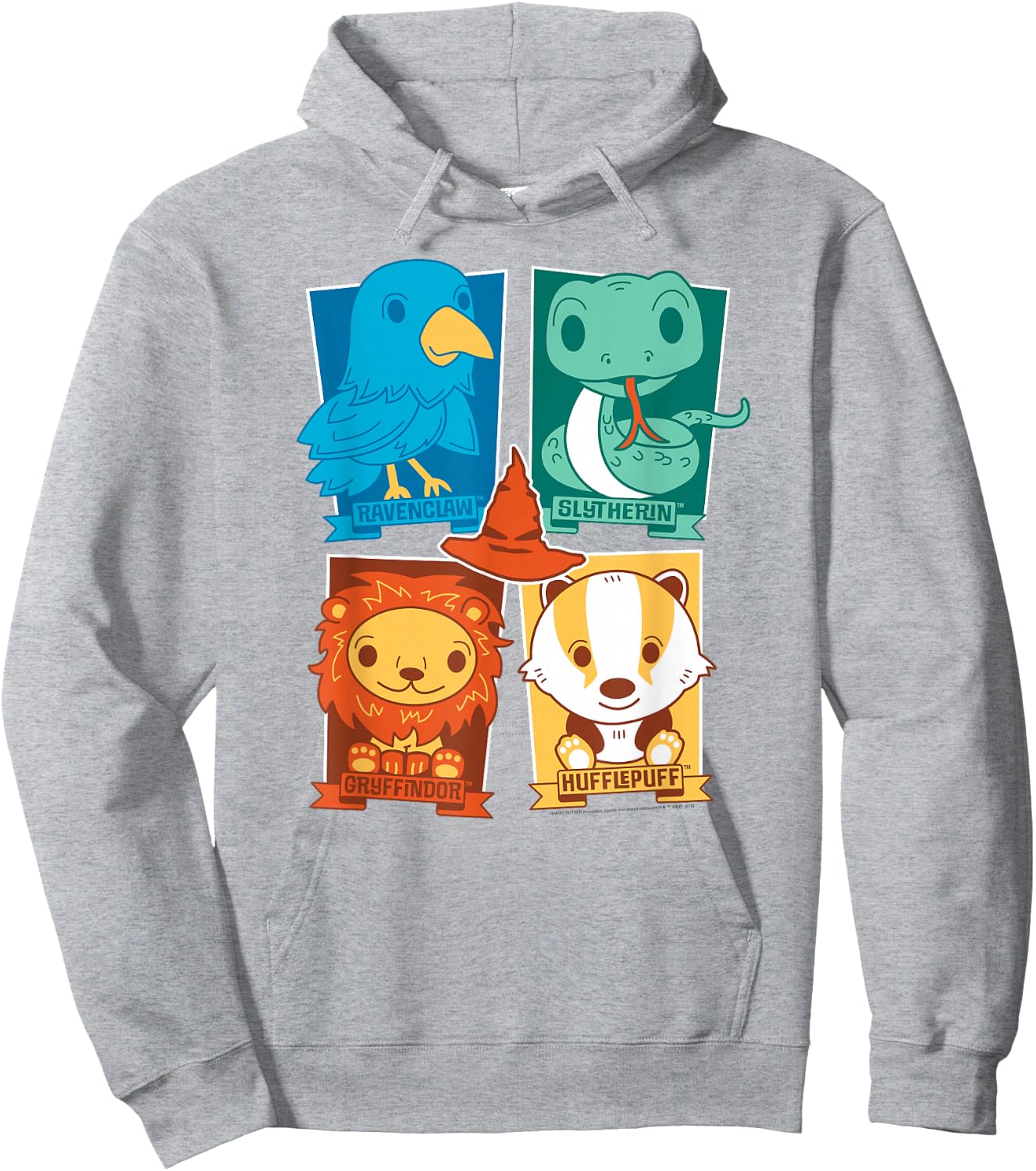 Harry Potter Sorting Hat and Houses Hoodie - Hoodie | Ash